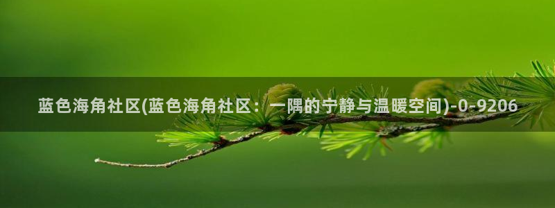 海角社区验证码错误：蓝色海角社区(蓝色海角社区：一隅的宁静与温暖空间)